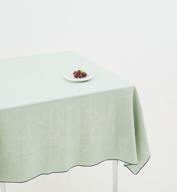 collex「リネン ナトゥーラ テーブルクロス 130&times;130cm」|ブランケット|グリーン系その他1