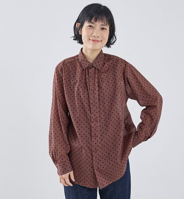 collex「シアードットシャツ」|シャツ・ブラウス|ブラウン