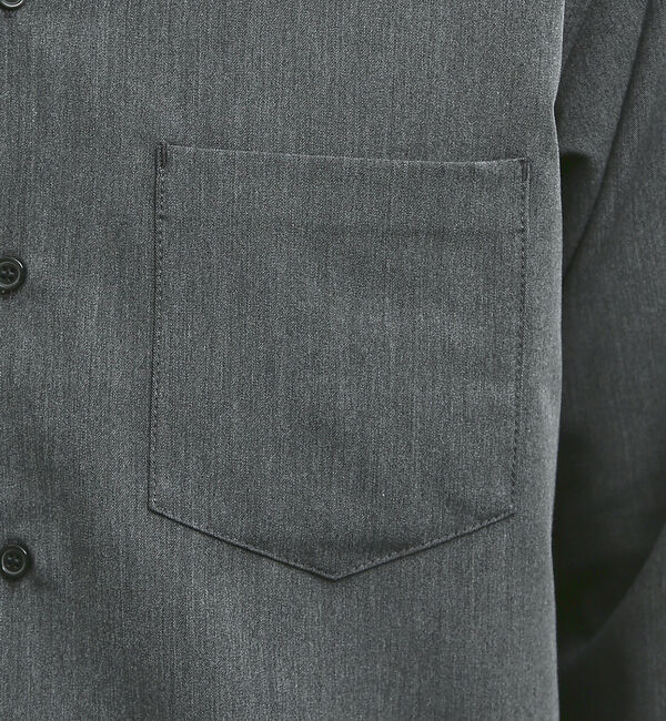 ABAHOUSE「【変形襟】シャンブレーツイル カラーレス シャツ / バンドカラーシャツ」|シャツ・ブラウス|