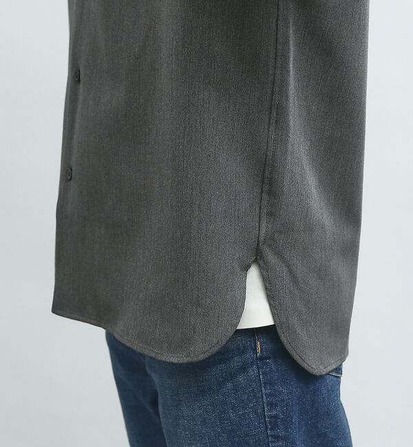 ABAHOUSE「【変形襟】シャンブレーツイル カラーレス シャツ / バンドカラーシャツ」|シャツ・ブラウス|