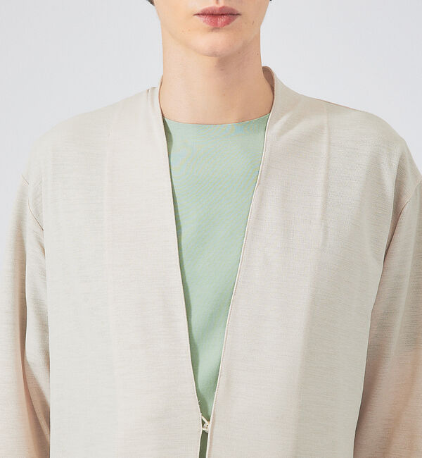 ABAHOUSE「【定番/シアー素材】ストレッチ カノコ ワンボタン カーディガン」|カーディガン|