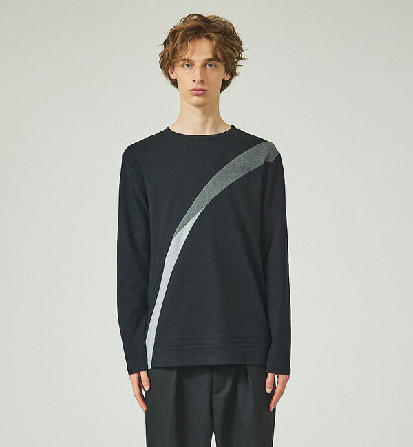 ABAHOUSE「【バイアスライン】配色切り替え ポンチ 長袖Tシャツ」|Tシャツ・カットソー|