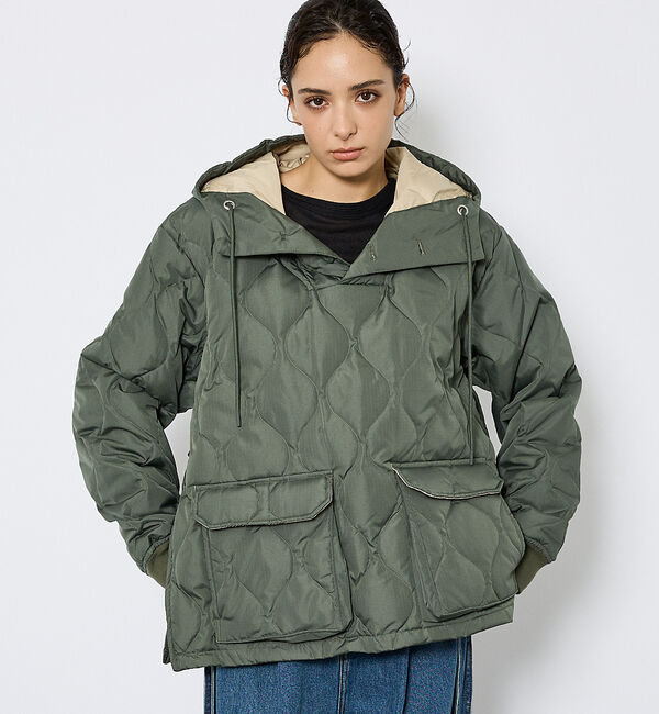 ABAHOUSE「【TAION / タイオン】ミリタリー ダウンフーディー/ダウン/プルオーバー/」|ダウン|カーキ