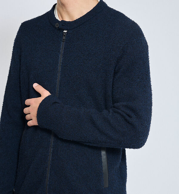 ABAHOUSE「カールヤーン ニットライダース / ニットブルゾン」|ブルゾン・スタジャン|