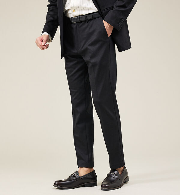 ABAHOUSE「【新型/セットアップ対応】ポンチ イージースラックス / 4WAYストレッチ /」|スラックス|ブラック