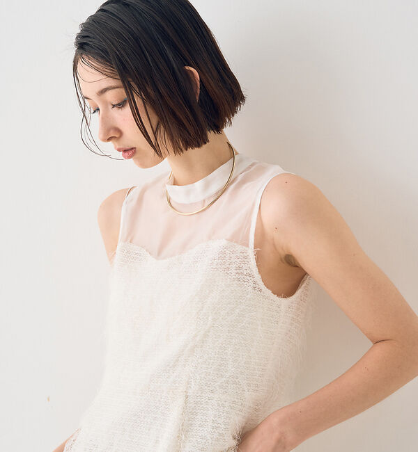 Rouge vif「【一部店舗限定】シアーミックスペプラムブラウス」|シャツ・ブラウス|