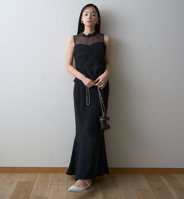 Rouge vif「【一部店舗限定】シアーミックスペプラムブラウス」|シャツ・ブラウス|