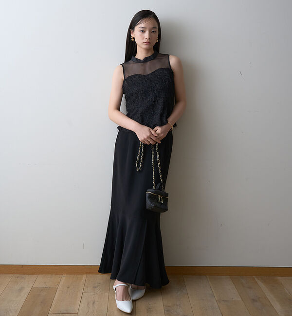 Rouge vif「【一部店舗限定】シアーミックスペプラムブラウス」|シャツ・ブラウス|