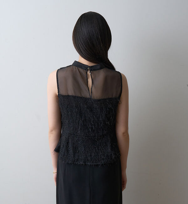 Rouge vif「【一部店舗限定】シアーミックスペプラムブラウス」|シャツ・ブラウス|