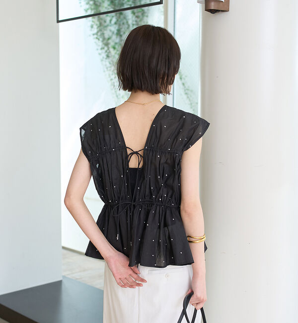 Rouge vif「シルバードット刺繍ペプラムブラウス」|シャツ・ブラウス|