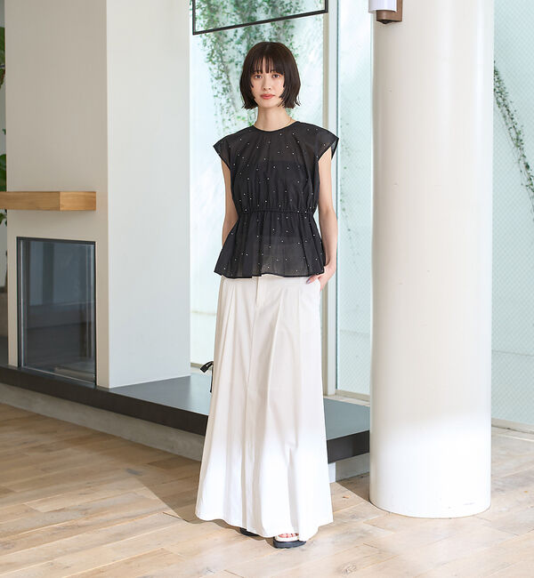 Rouge vif「シルバードット刺繍ペプラムブラウス」|シャツ・ブラウス|