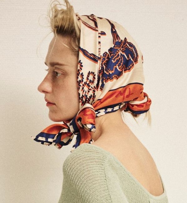 Rouge vif「【manipuri/マニプリ】フローラ大判シルクスカーフ 88&times;88 日本製」|バンダナ・スカーフ|