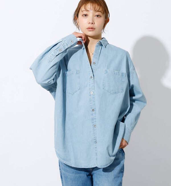 Rouge vif「【MICA&DEAL /マイカアンドディール】Denim shirt / デニム」|シャツ・ブラウス|ライトブルー