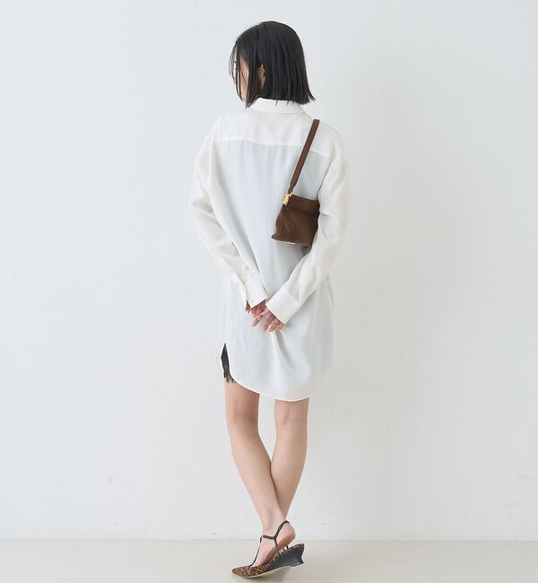 Rouge vif「ウエストタックドレープロングシャツ」|シャツ・ブラウス|