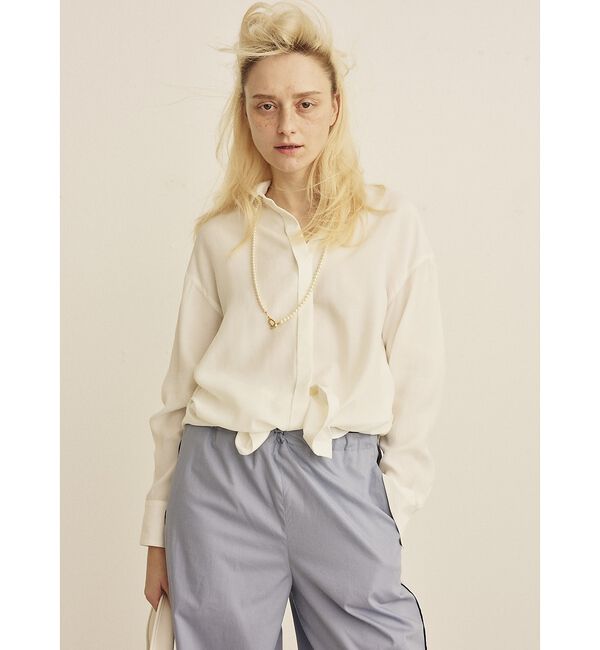 Rouge vif「ウエストタックドレープロングシャツ」|シャツ・ブラウス|