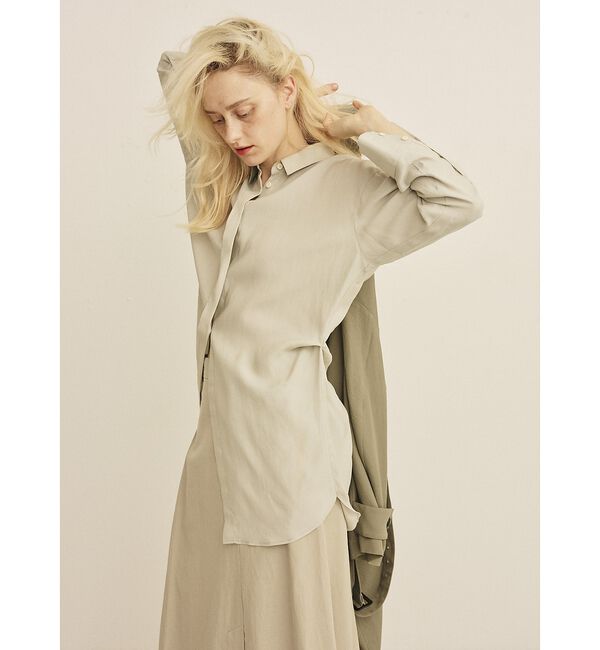 Rouge vif「ウエストタックドレープロングシャツ」|シャツ・ブラウス|