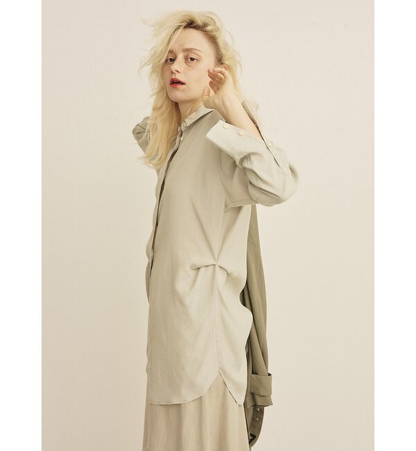 Rouge vif「ウエストタックドレープロングシャツ」|シャツ・ブラウス|