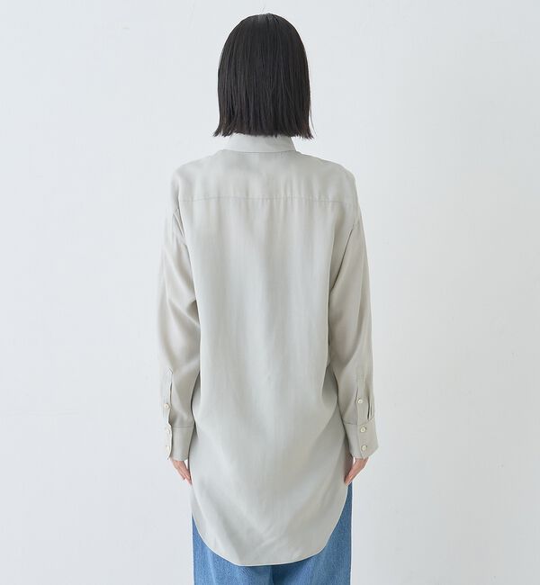 Rouge vif「ウエストタックドレープロングシャツ」|シャツ・ブラウス|