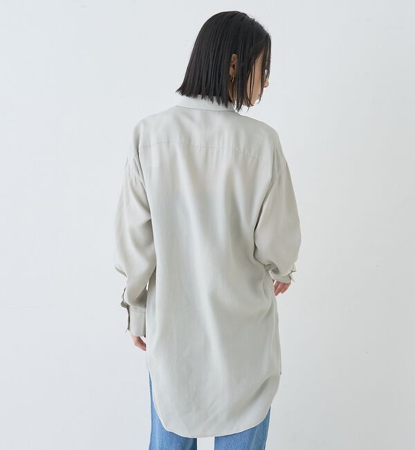 Rouge vif「ウエストタックドレープロングシャツ」|シャツ・ブラウス|