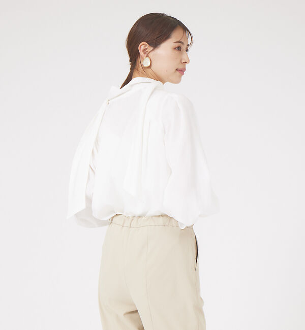 qualite「ドレープボウタイブラウス」|シャツ・ブラウス|