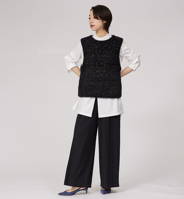 qualite「【セットアップ対応】アセテートジョーゼットタックパンツ」|その他|