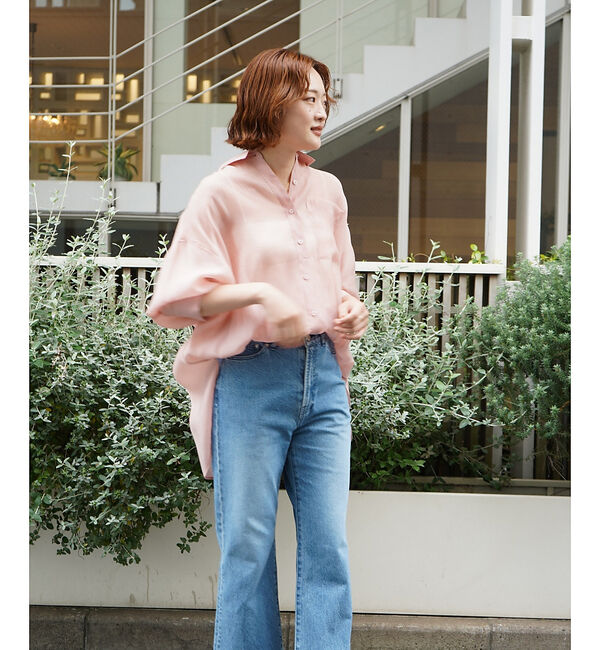 qualite「【大人シアーシャツ】バックスリットシアーシャツ【予約】」|シャツ・ブラウス|