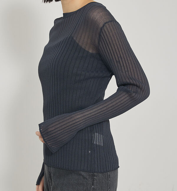 qualite「【Oggi掲載】ワイドリブシアースヌードニット/スヌード取り外し可能」|ニット・セーター|