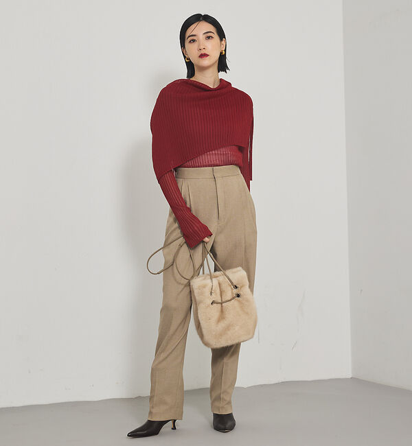 qualite「【Oggi掲載】ワイドリブシアースヌードニット/スヌード取り外し可能」|ニット・セーター|