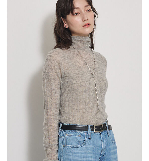 qualite「【冬の主役レイヤード】ウールカシミアシアータートルニット」|ニット・セーター|グレー