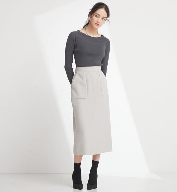 TIARA「プチフリルボートネックリブニット」|ニット・セーター|