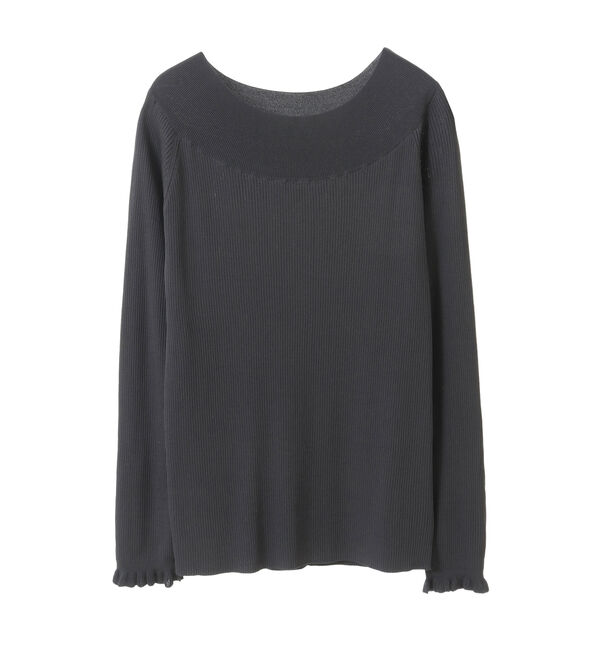 TIARA「プチフリルボートネックリブニット」|ニット・セーター|