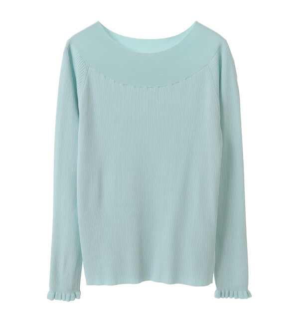 TIARA「プチフリルボートネックリブニット」|ニット・セーター|