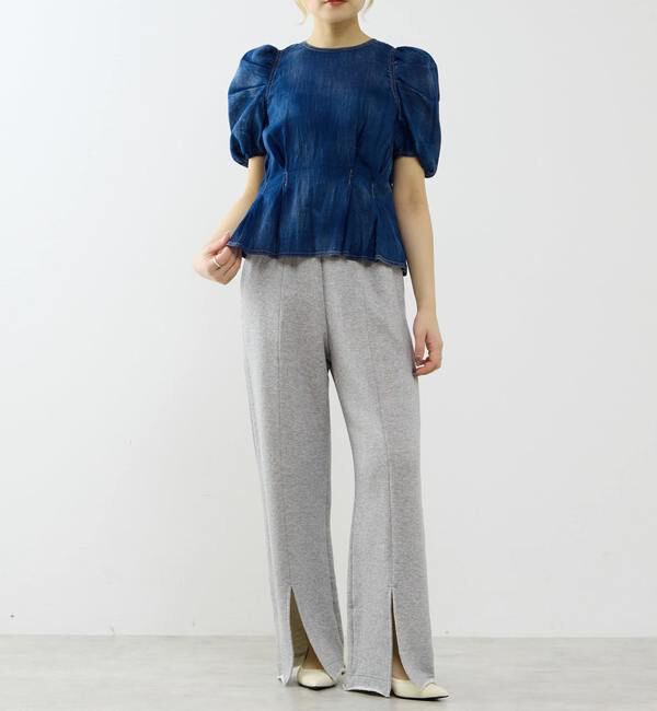 SOFFITTO「【A_/エース】シアーデニムパフブラウス」|シャツ・ブラウス|