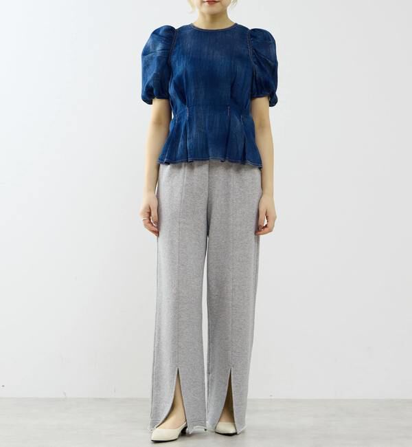 SOFFITTO「【A_/エース】シアーデニムパフブラウス」|シャツ・ブラウス|