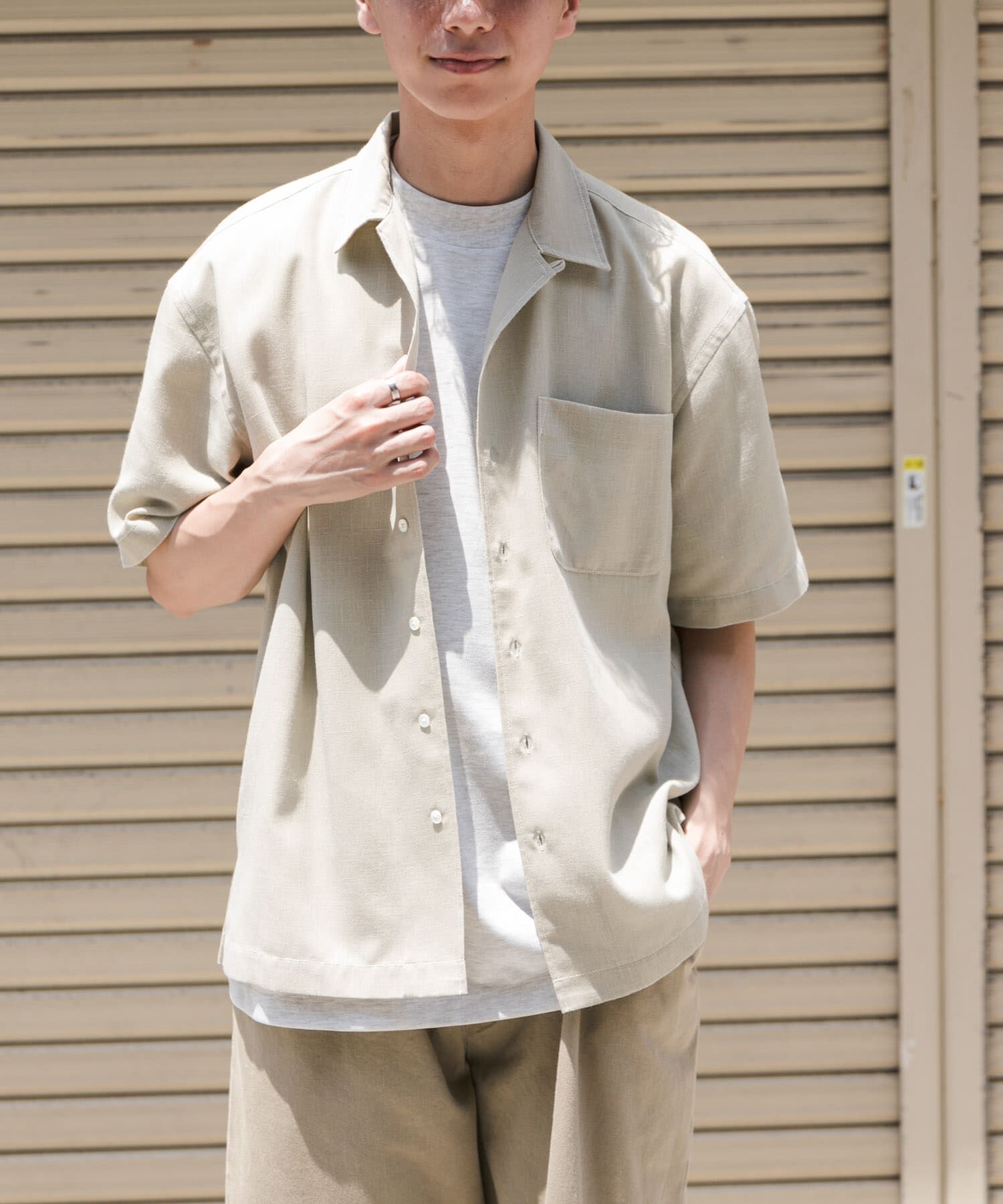 URBAN RESEARCH DOORS「FORK&SPOON　ピグメントプリントシャツ」|シャツ・ブラウス|アイボリー