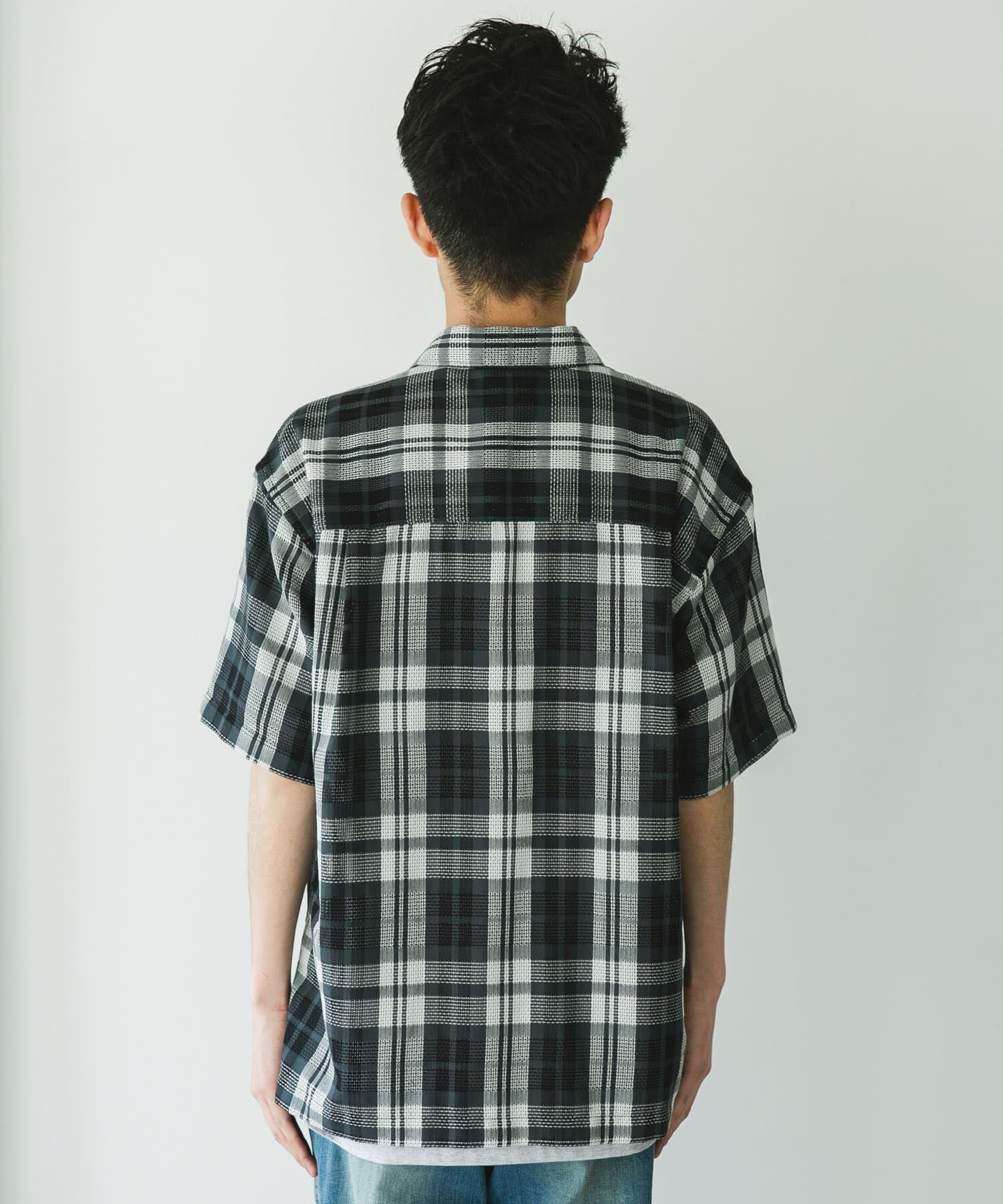 URBAN RESEARCH DOORS「カラミ織ショートスリーブチェックシャツ」|シャツ・ブラウス|