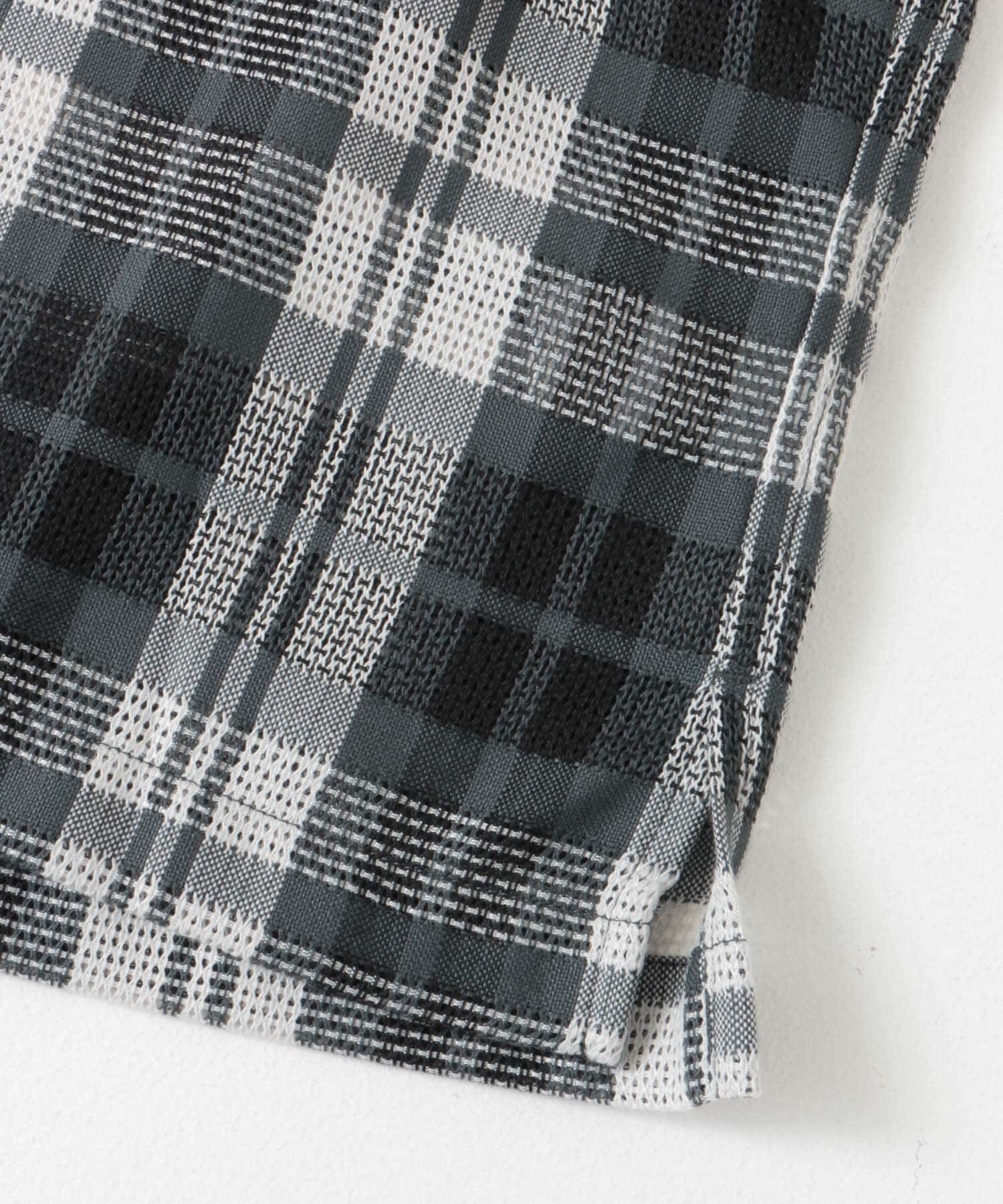 URBAN RESEARCH DOORS「カラミ織ショートスリーブチェックシャツ」|シャツ・ブラウス|