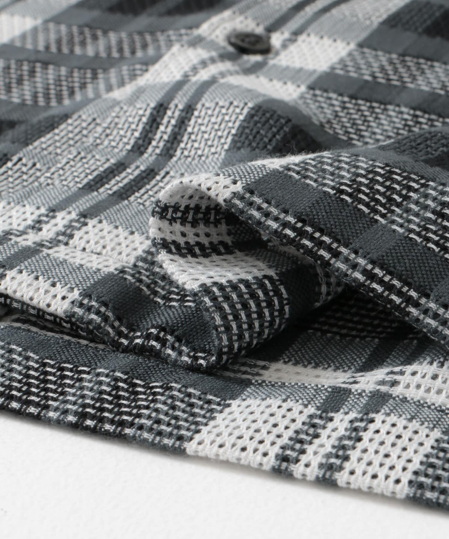 URBAN RESEARCH DOORS「カラミ織ショートスリーブチェックシャツ」|シャツ・ブラウス|