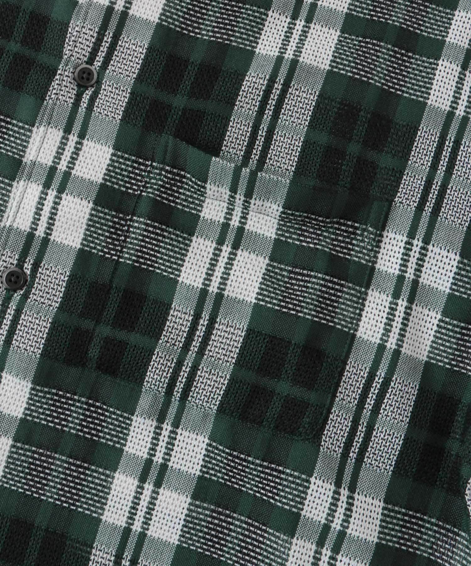 URBAN RESEARCH DOORS「カラミ織ショートスリーブチェックシャツ」|シャツ・ブラウス|