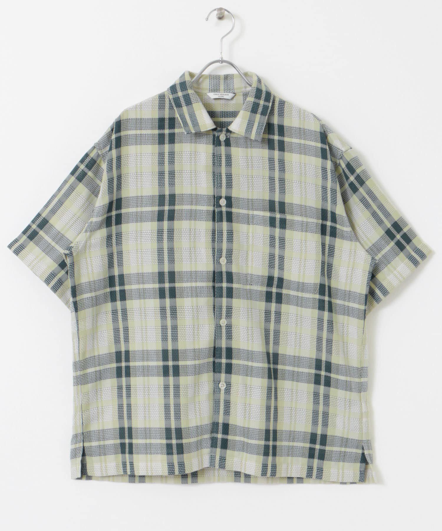 URBAN RESEARCH DOORS「カラミ織ショートスリーブチェックシャツ」|シャツ・ブラウス|