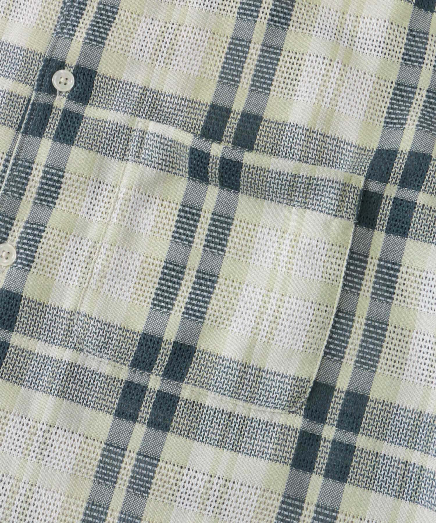 URBAN RESEARCH DOORS「カラミ織ショートスリーブチェックシャツ」|シャツ・ブラウス|