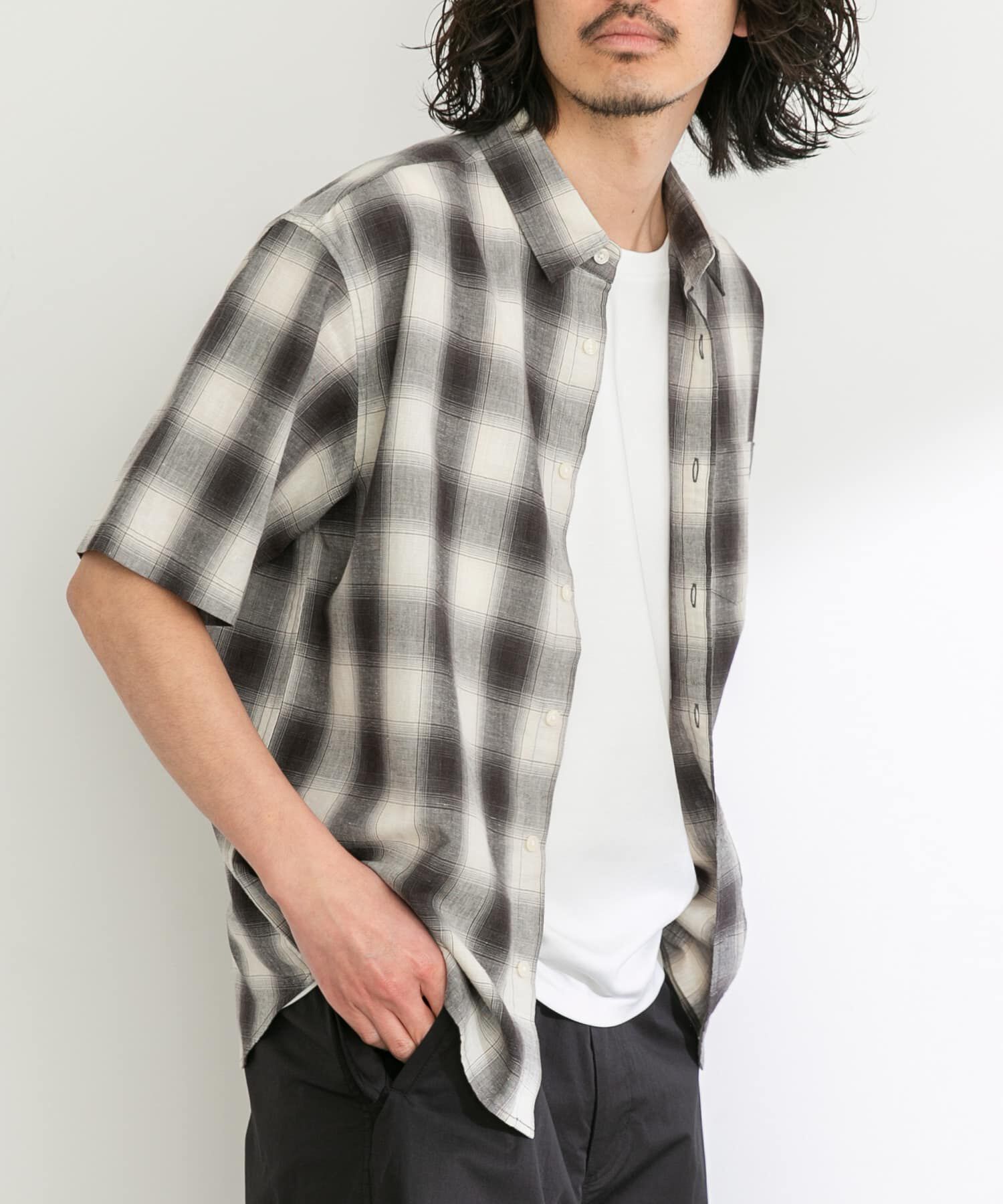 Sonny Label 「『吸水速乾/接触冷感』リネン混ハーフスリーブシャツ」|シャツ・ブラウス|