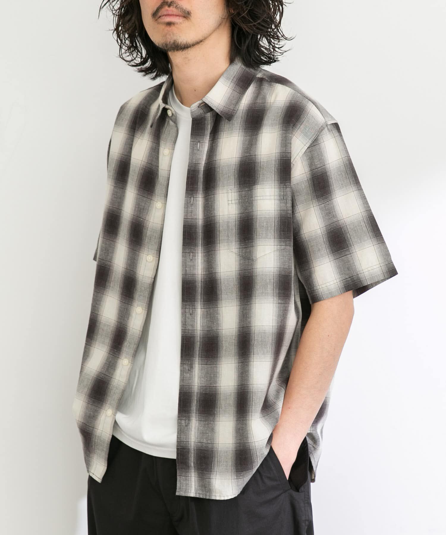 Sonny Label 「『吸水速乾/接触冷感』リネン混ハーフスリーブシャツ」|シャツ・ブラウス|