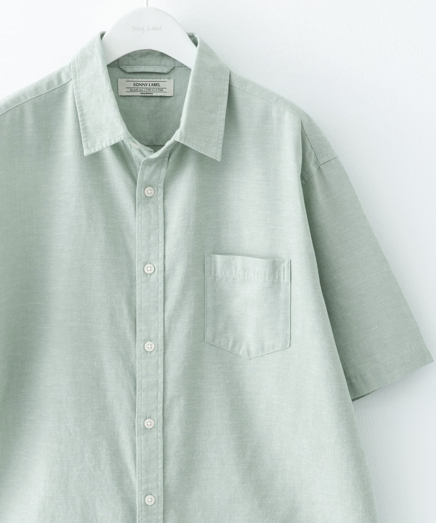 Sonny Label 「『吸水速乾/接触冷感』リネン混ハーフスリーブシャツ」|シャツ・ブラウス|グリーン