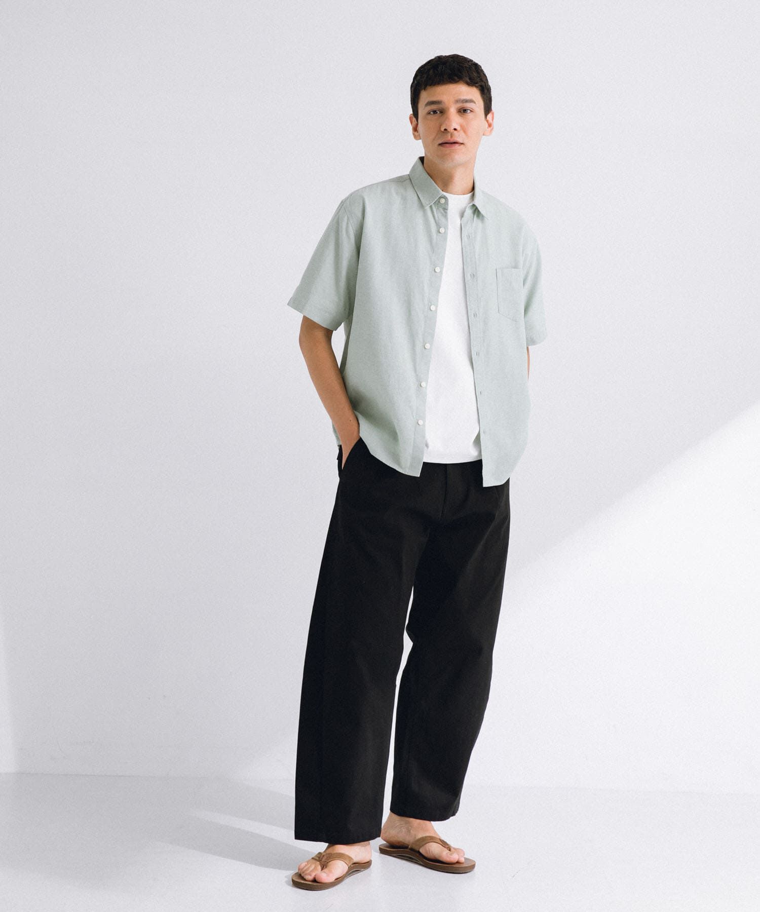 Sonny Label 「『吸水速乾/接触冷感』リネン混ハーフスリーブシャツ」|シャツ・ブラウス|