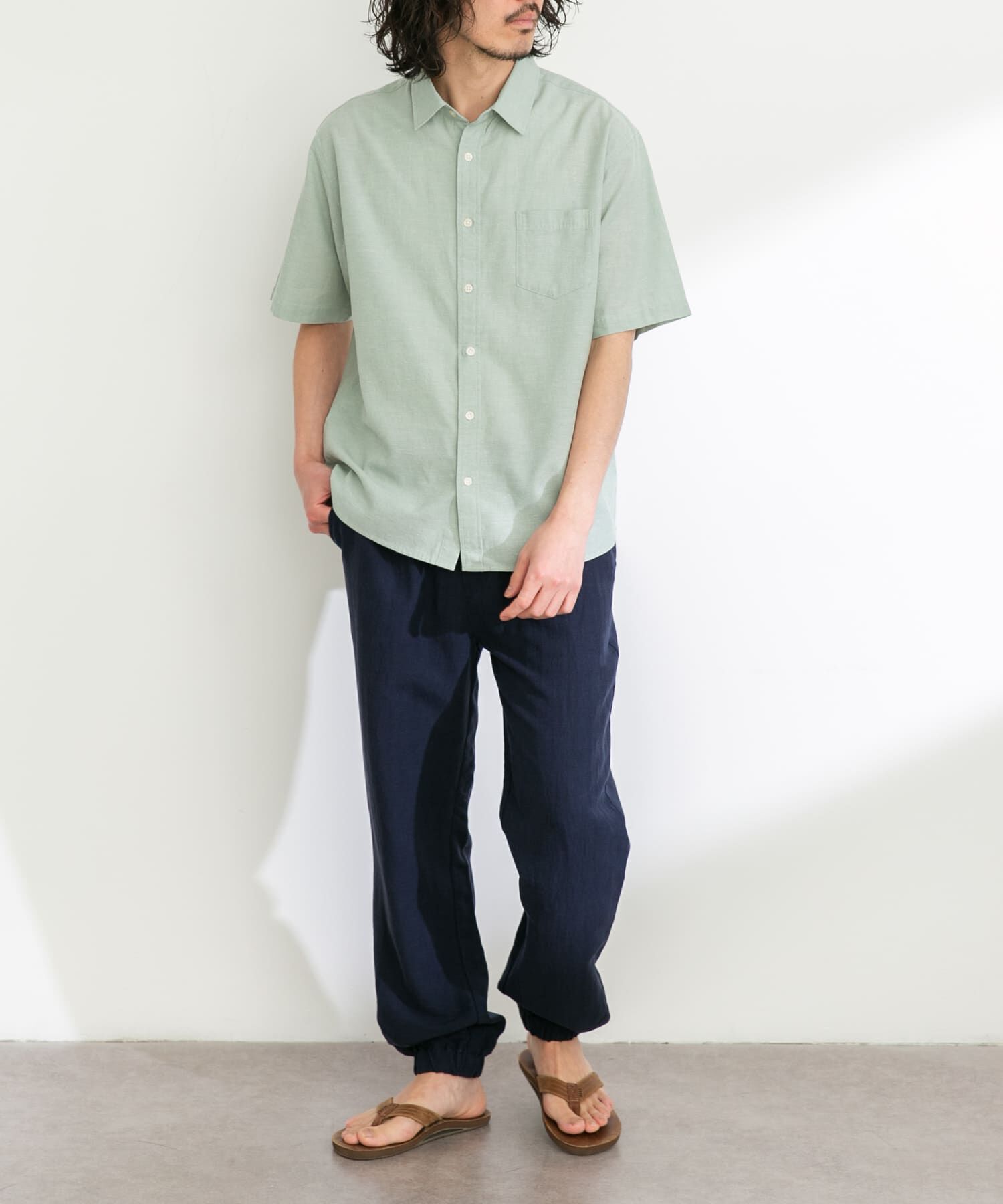 Sonny Label 「『吸水速乾/接触冷感』リネン混ハーフスリーブシャツ」|シャツ・ブラウス|