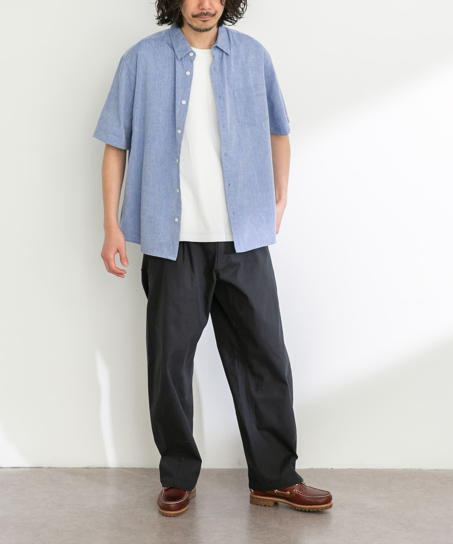 Sonny Label 「『吸水速乾/接触冷感』リネン混ハーフスリーブシャツ」|シャツ・ブラウス|