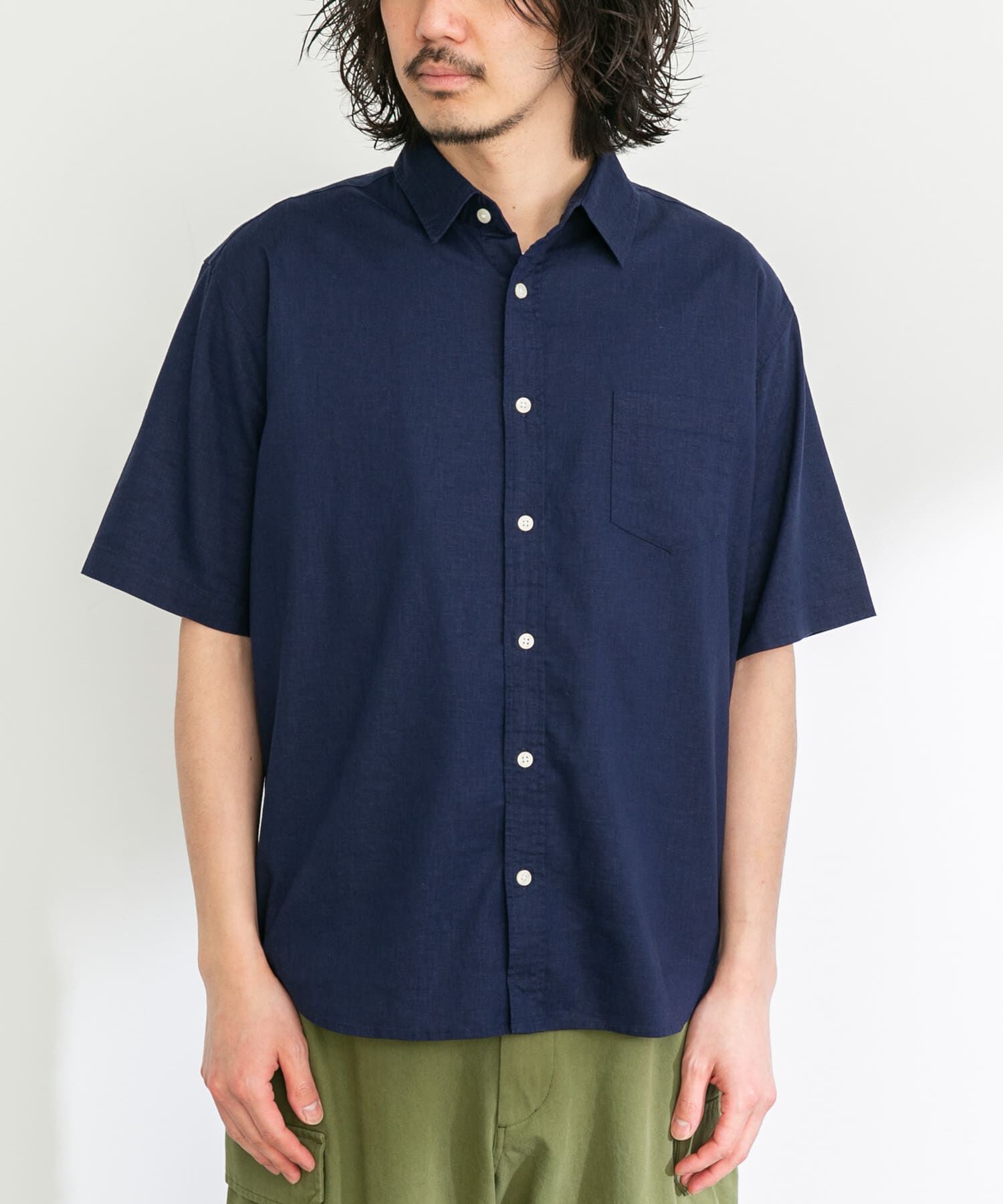 Sonny Label 「『吸水速乾/接触冷感』リネン混ハーフスリーブシャツ」|シャツ・ブラウス|