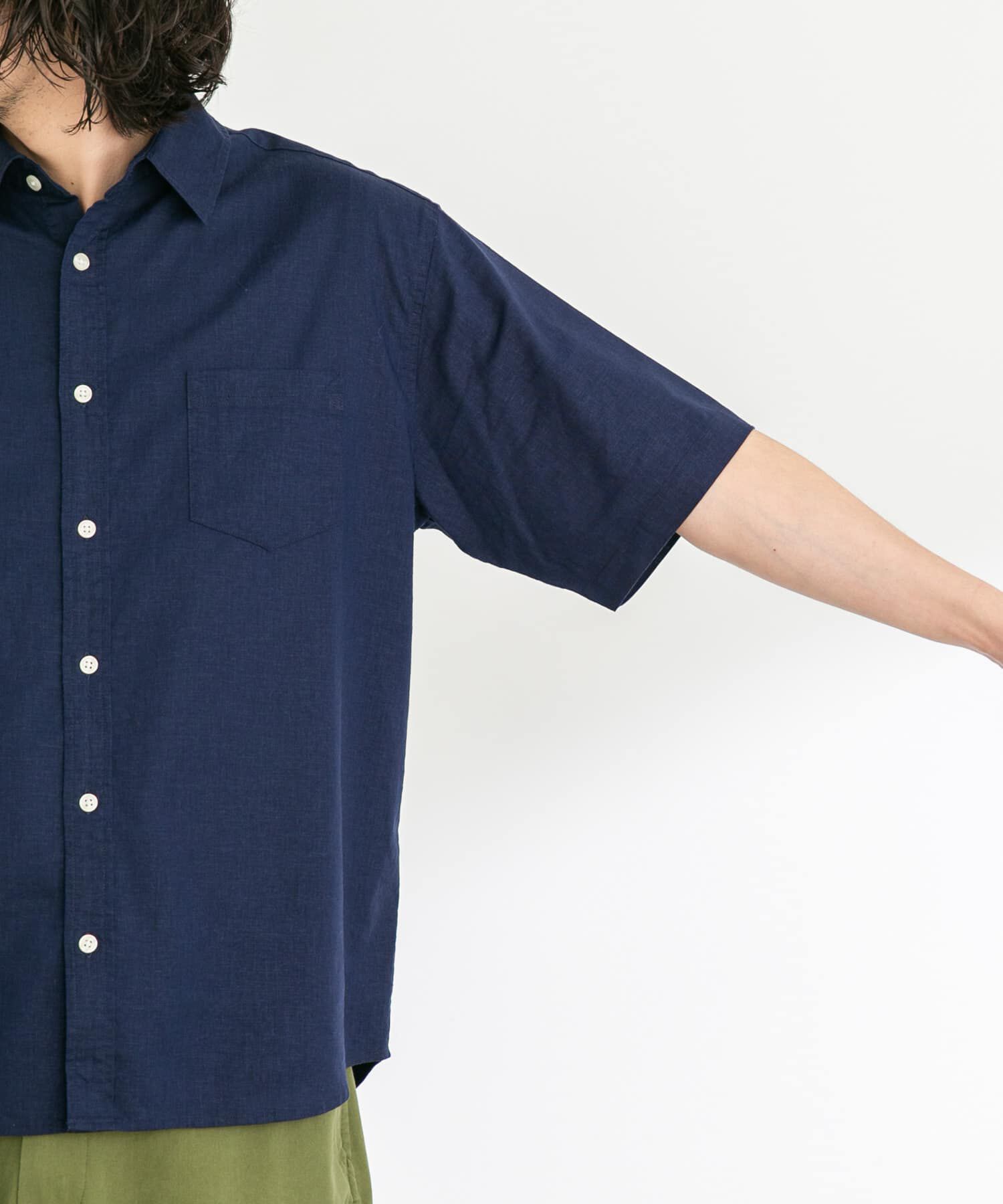 Sonny Label 「『吸水速乾/接触冷感』リネン混ハーフスリーブシャツ」|シャツ・ブラウス|