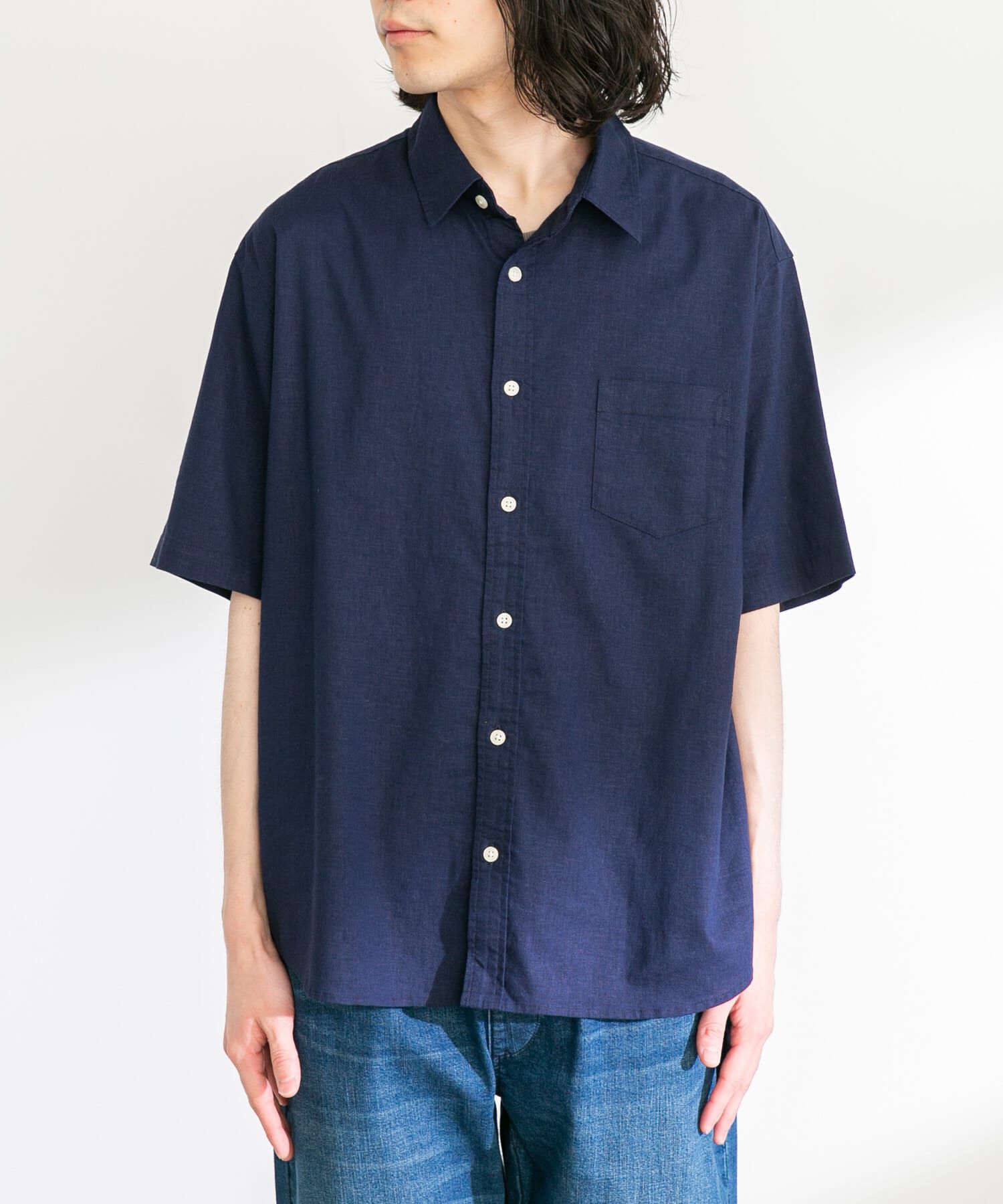 Sonny Label 「『吸水速乾/接触冷感』リネン混ハーフスリーブシャツ」|シャツ・ブラウス|